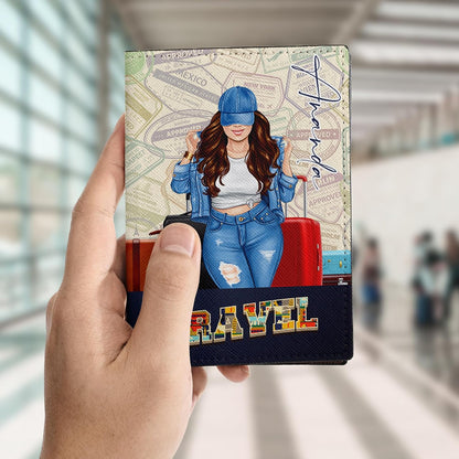 Personalized Name Travel Queen Leather Passport Wallet Fun Unique Gift for Traveler Custom Travel Accessory Passport Holder Gift for Girl Traveling Lover 8