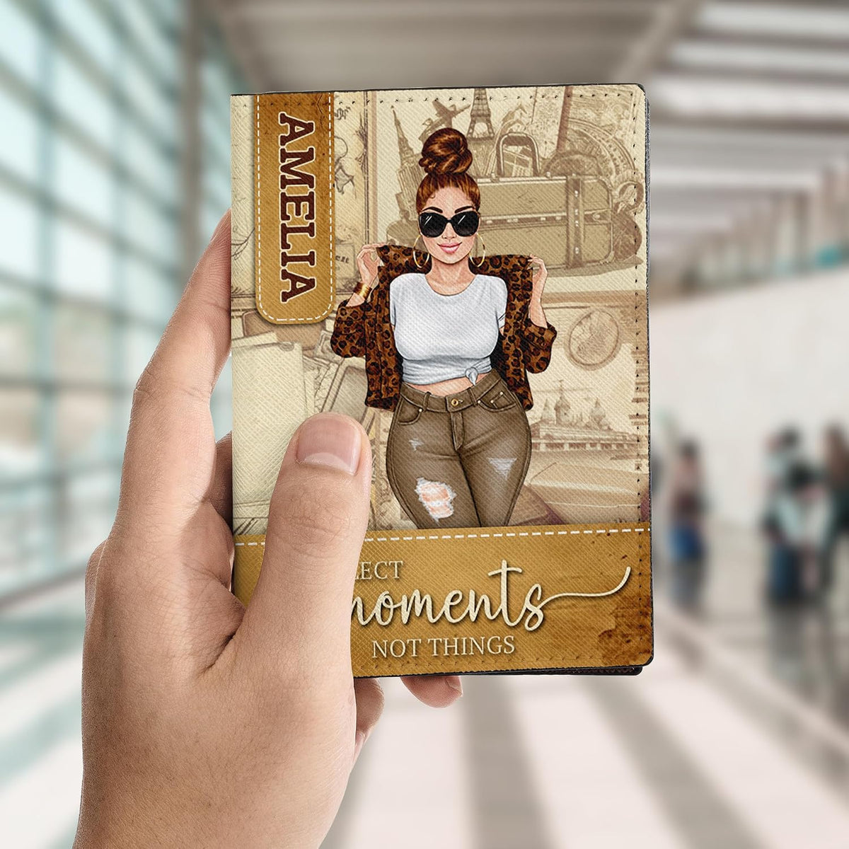 Personalized Name Travel Queen Leather Passport Wallet Fun Unique Gift for Traveler Custom Travel Accessory Passport Holder Gift for Girl Traveling Lover 8