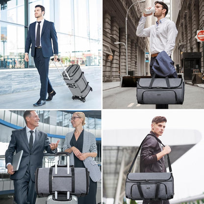 Garment Bags with Wheels, Garment Convertible Weekender Bags, Large Garment Bags for Travel, Duffle Luggage Bag Garment Bag (Grey, Medium)