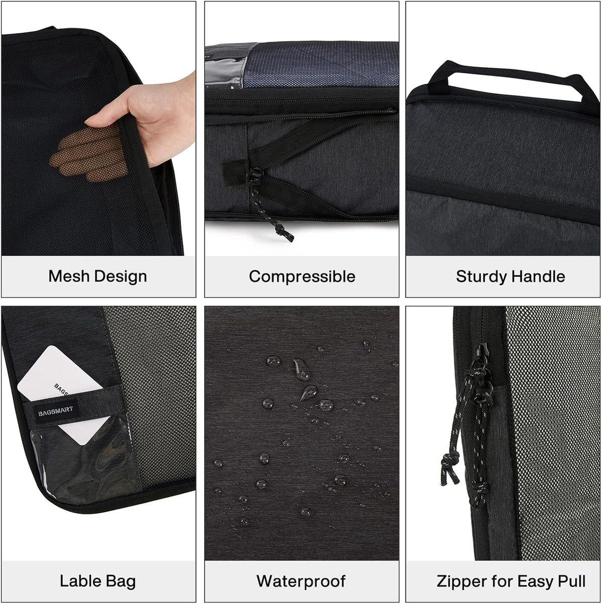 6 Set /4 Set/2 Set Compression Packing Cubes for Travel, Lightweight Luggage Organizer Bags, Durable Space Saver Bags Travel Essentials
