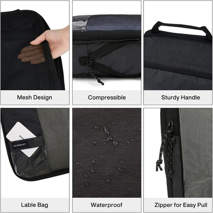 6 Set /4 Set/2 Set Compression Packing Cubes for Travel, Lightweight Luggage Organizer Bags, Durable Space Saver Bags Travel Essentials