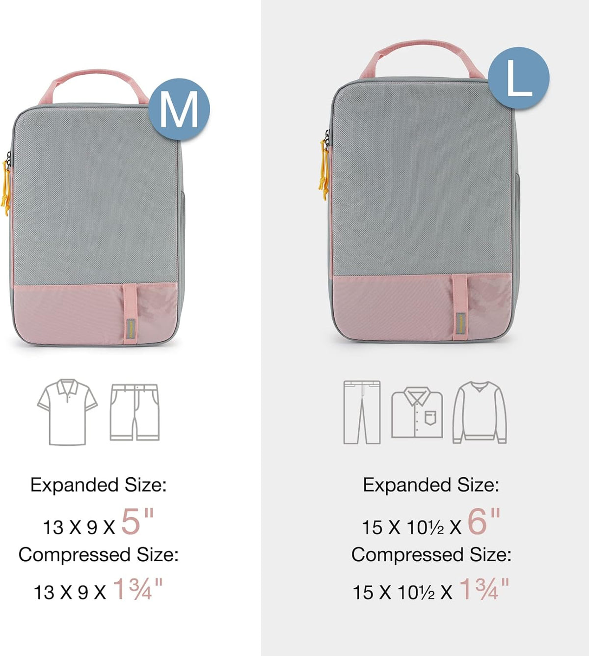 6 Set /4 Set/2 Set Compression Packing Cubes for Travel, Lightweight Luggage Organizer Bags, Durable Space Saver Bags Travel Essentials