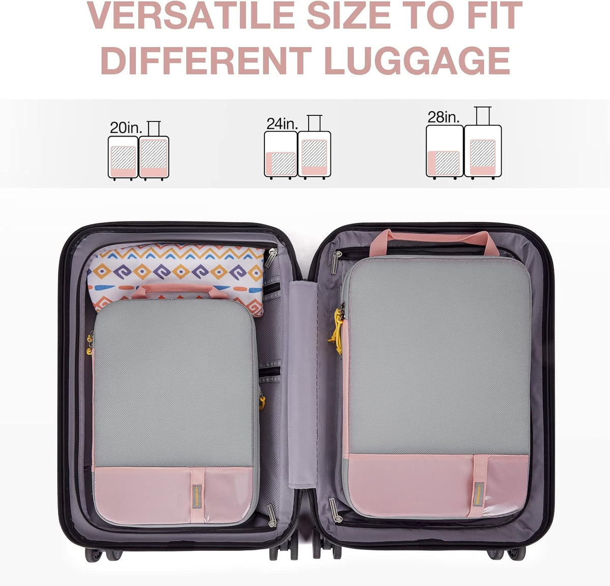 6 Set /4 Set/2 Set Compression Packing Cubes for Travel, Lightweight Luggage Organizer Bags, Durable Space Saver Bags Travel Essentials