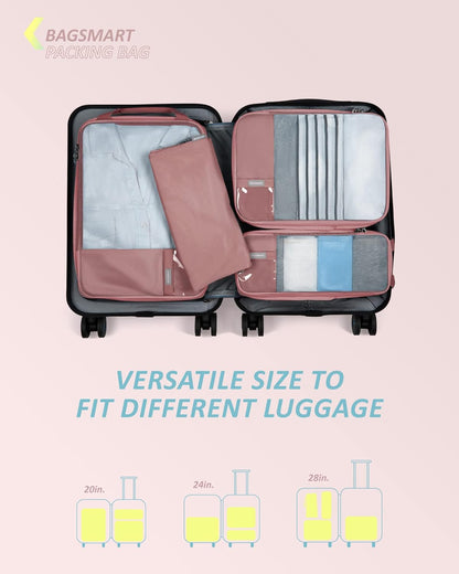 6 Set /4 Set/2 Set Compression Packing Cubes for Travel, Lightweight Luggage Organizer Bags, Durable Space Saver Bags Travel Essentials