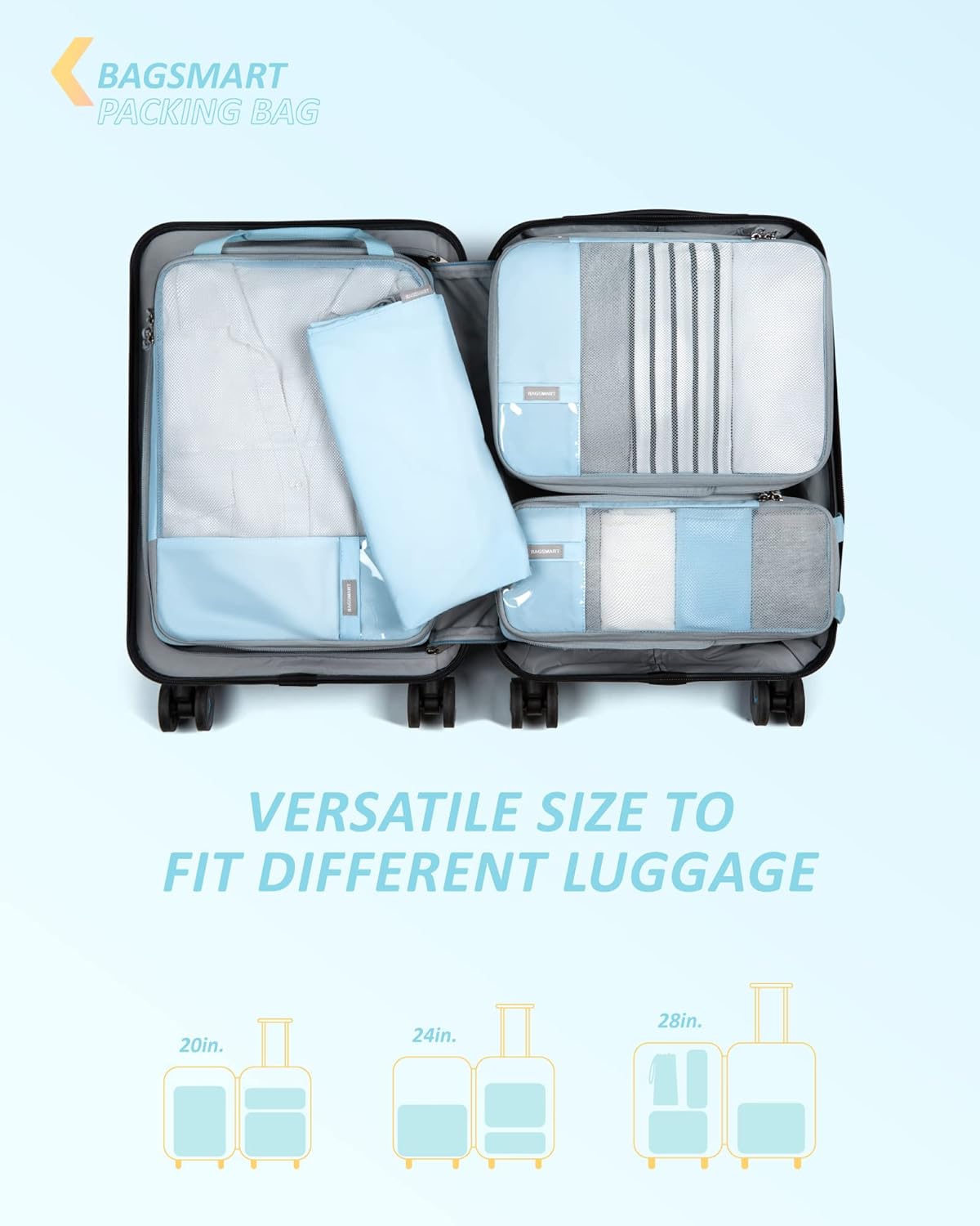 6 Set /4 Set/2 Set Compression Packing Cubes for Travel, Lightweight Luggage Organizer Bags, Durable Space Saver Bags Travel Essentials
