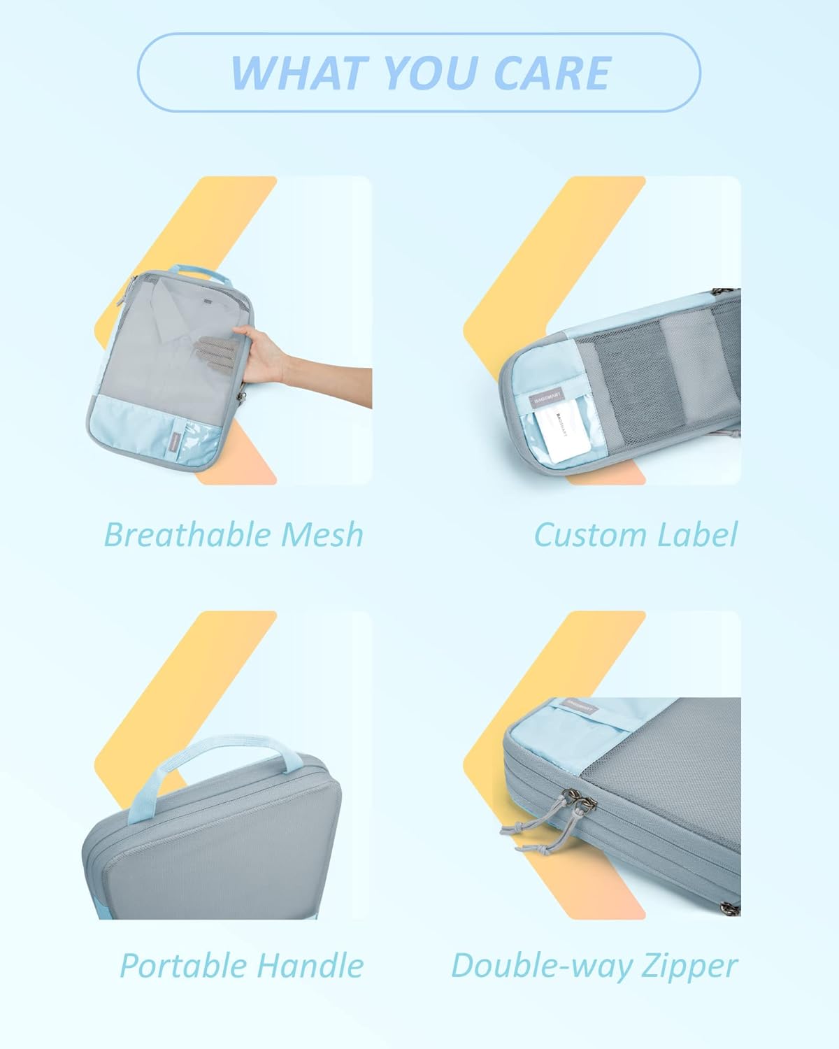6 Set /4 Set/2 Set Compression Packing Cubes for Travel, Lightweight Luggage Organizer Bags, Durable Space Saver Bags Travel Essentials