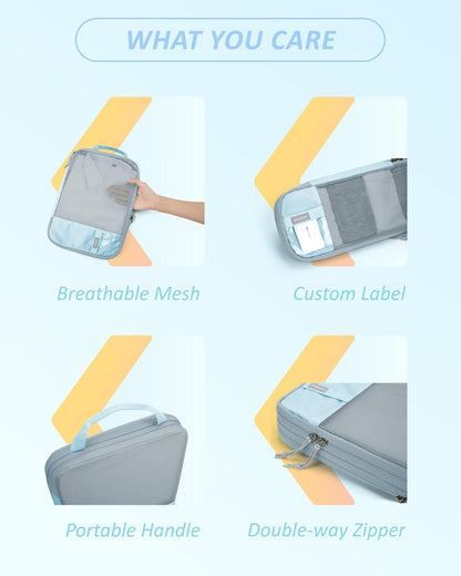 6 Set /4 Set/2 Set Compression Packing Cubes for Travel, Lightweight Luggage Organizer Bags, Durable Space Saver Bags Travel Essentials