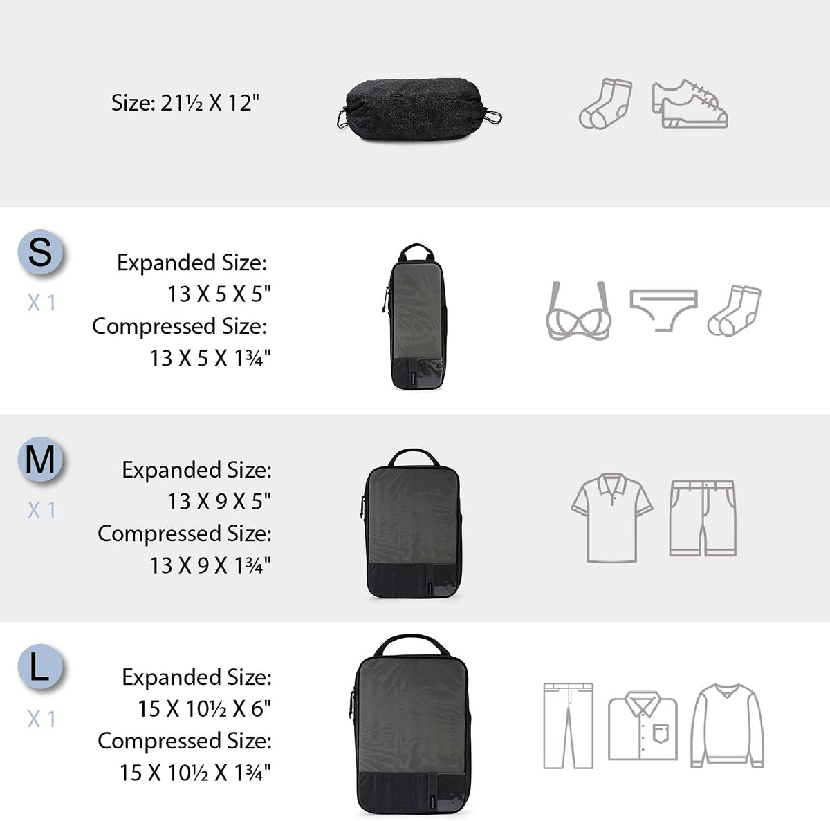 6 Set /4 Set/2 Set Compression Packing Cubes for Travel, Lightweight Luggage Organizer Bags, Durable Space Saver Bags Travel Essentials