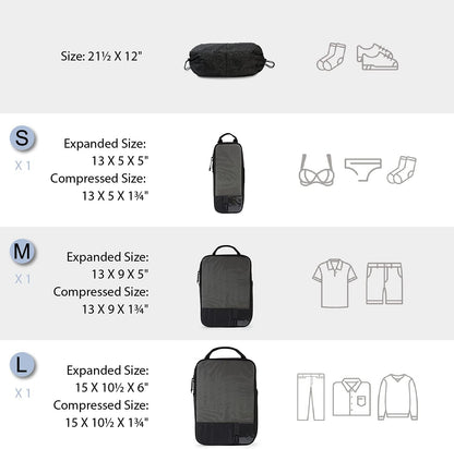 6 Set /4 Set/2 Set Compression Packing Cubes for Travel, Lightweight Luggage Organizer Bags, Durable Space Saver Bags Travel Essentials