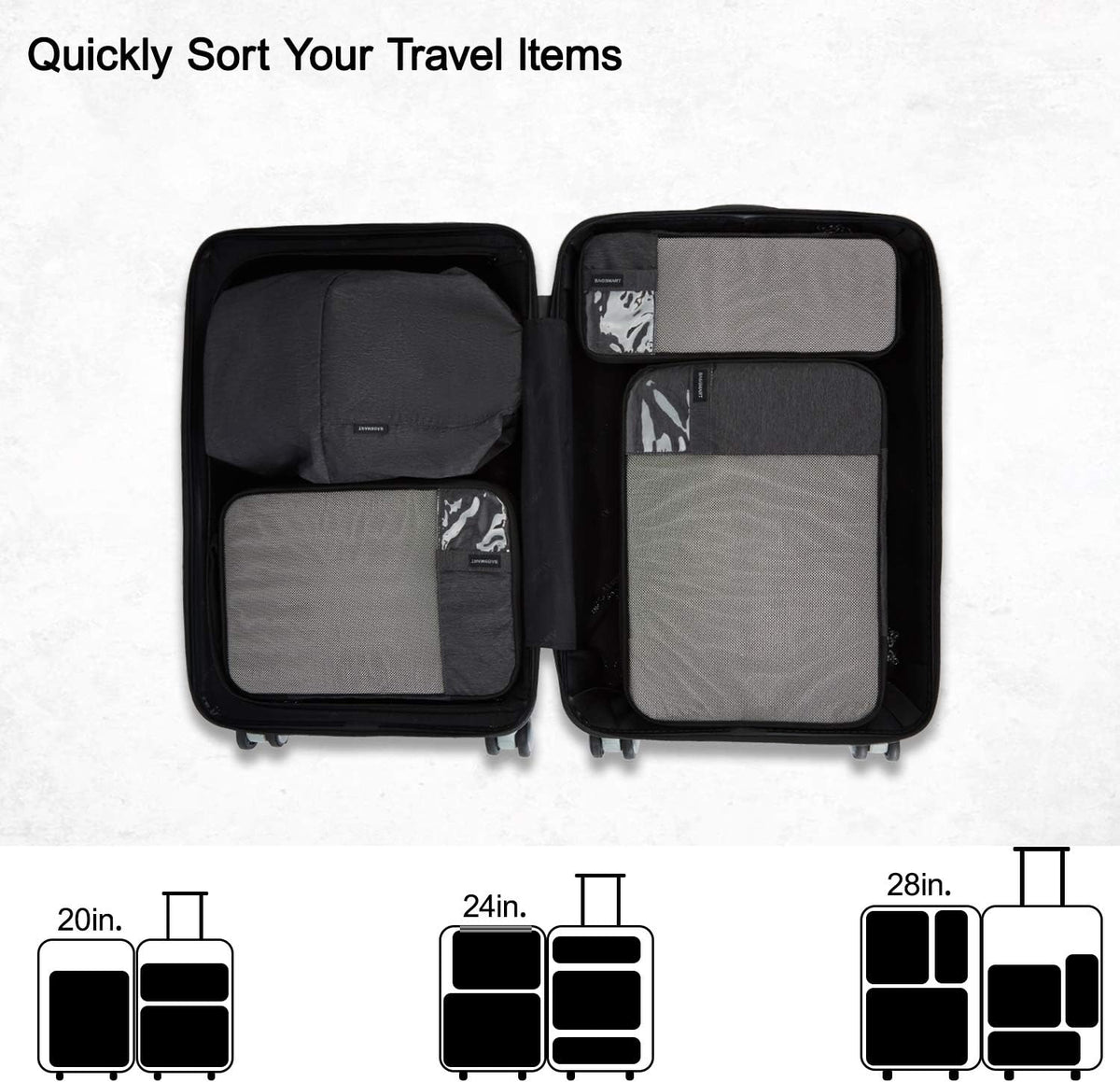 6 Set /4 Set/2 Set Compression Packing Cubes for Travel, Lightweight Luggage Organizer Bags, Durable Space Saver Bags Travel Essentials