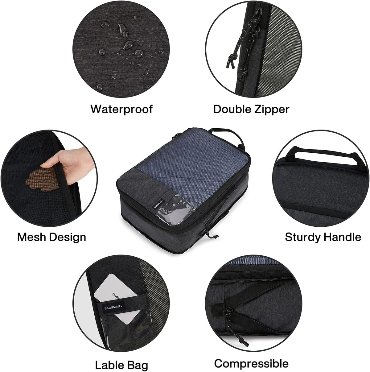 6 Set /4 Set/2 Set Compression Packing Cubes for Travel, Lightweight Luggage Organizer Bags, Durable Space Saver Bags Travel Essentials
