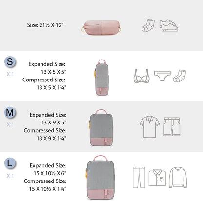6 Set /4 Set/2 Set Compression Packing Cubes for Travel, Lightweight Luggage Organizer Bags, Durable Space Saver Bags Travel Essentials