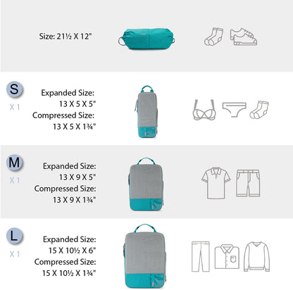 6 Set /4 Set/2 Set Compression Packing Cubes for Travel, Lightweight Luggage Organizer Bags, Durable Space Saver Bags Travel Essentials