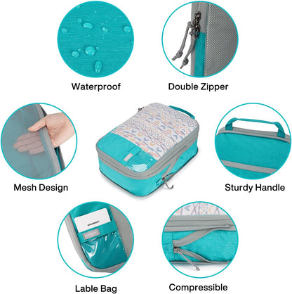 6 Set /4 Set/2 Set Compression Packing Cubes for Travel, Lightweight Luggage Organizer Bags, Durable Space Saver Bags Travel Essentials