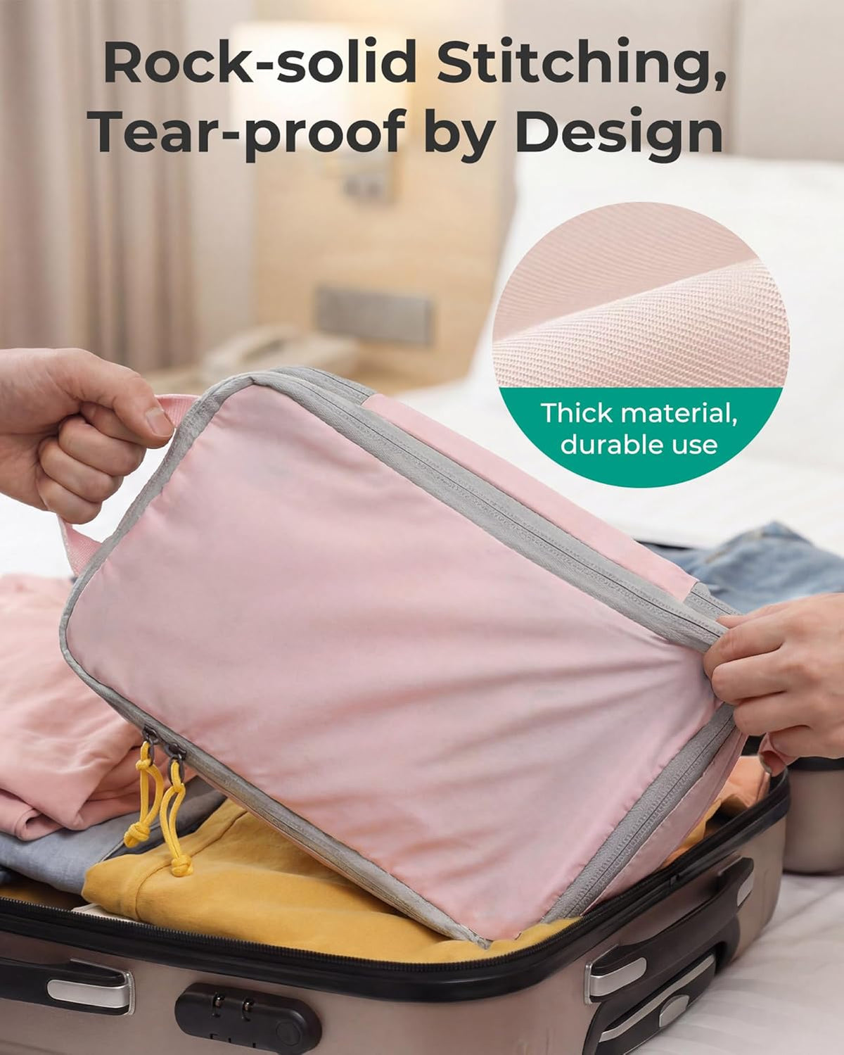 6 Set /4 Set/2 Set Compression Packing Cubes for Travel, Lightweight Luggage Organizer Bags, Durable Space Saver Bags Travel Essentials