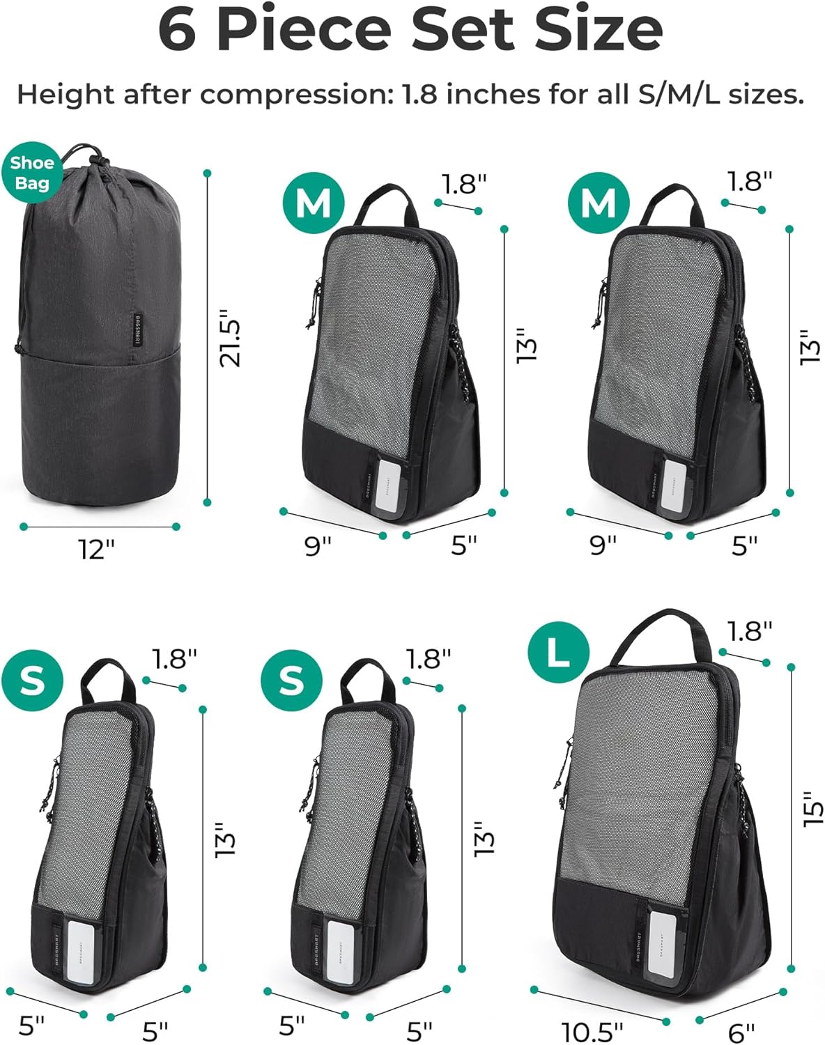 6 Set /4 Set/2 Set Compression Packing Cubes for Travel, Lightweight Luggage Organizer Bags, Durable Space Saver Bags Travel Essentials