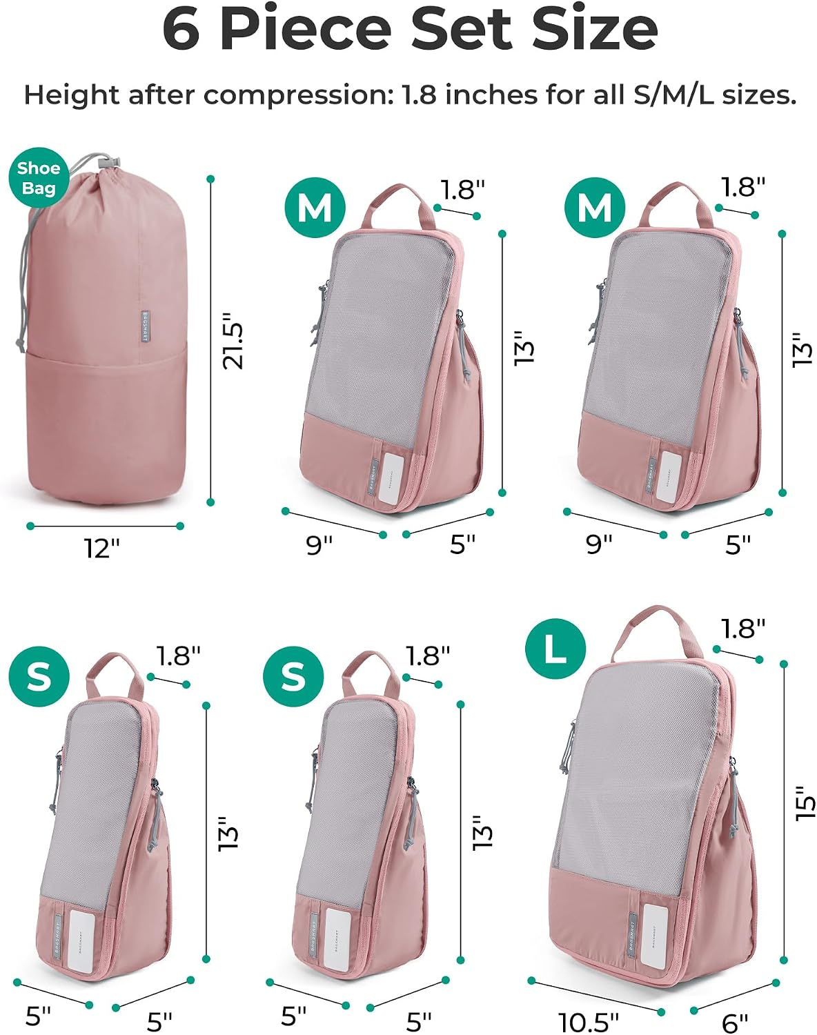 6 Set /4 Set/2 Set Compression Packing Cubes for Travel, Lightweight Luggage Organizer Bags, Durable Space Saver Bags Travel Essentials