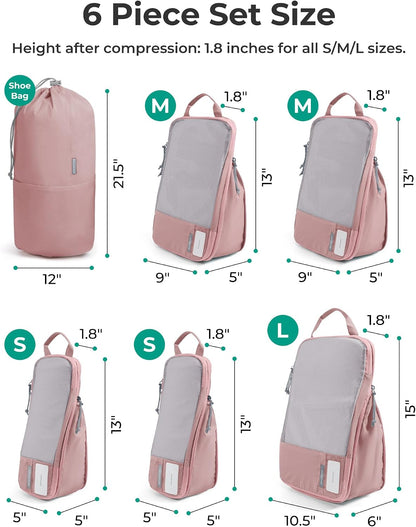 6 Set /4 Set/2 Set Compression Packing Cubes for Travel, Lightweight Luggage Organizer Bags, Durable Space Saver Bags Travel Essentials