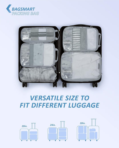 6 Set /4 Set/2 Set Compression Packing Cubes for Travel, Lightweight Luggage Organizer Bags, Durable Space Saver Bags Travel Essentials