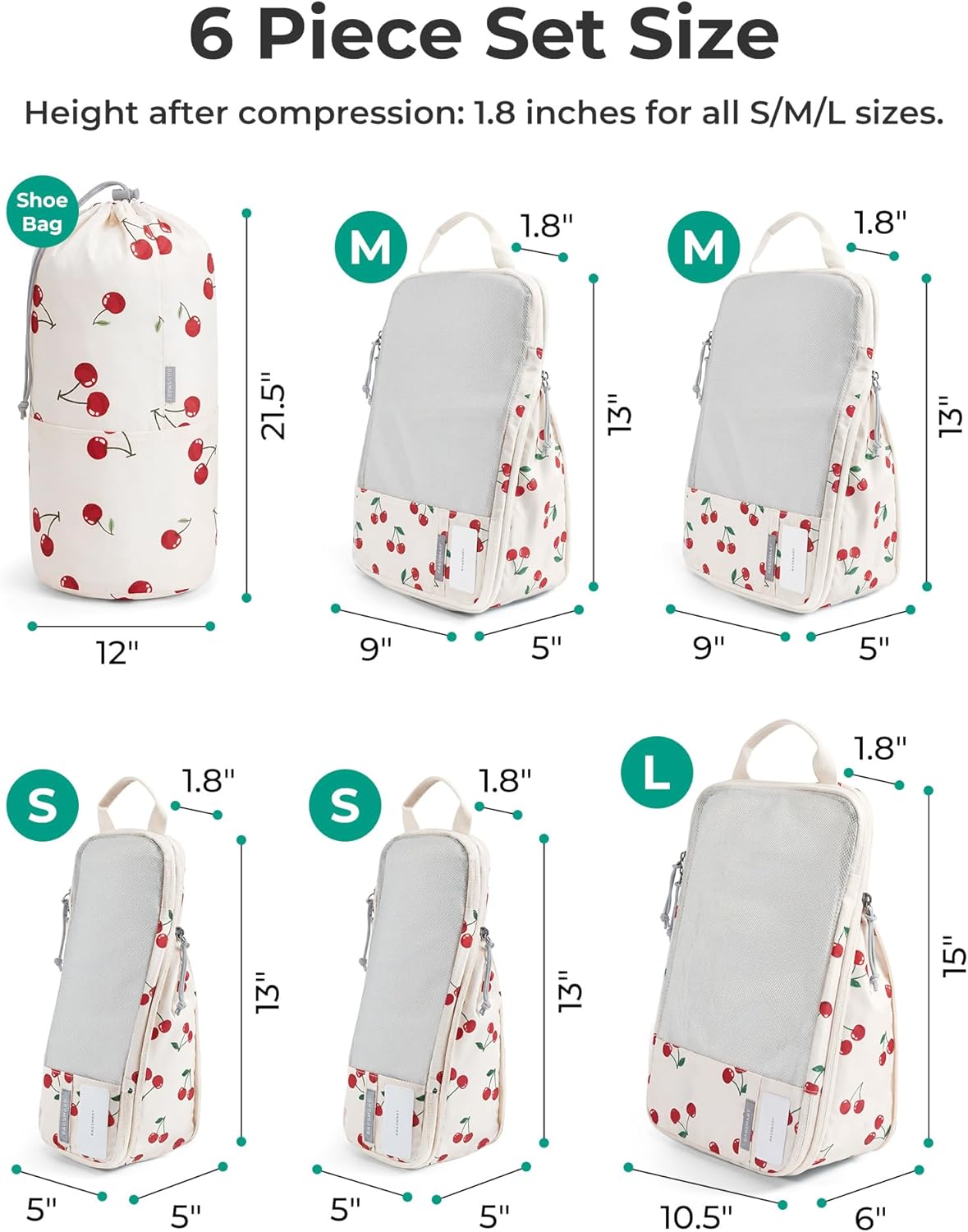 6 Set /4 Set/2 Set Compression Packing Cubes for Travel, Lightweight Luggage Organizer Bags, Durable Space Saver Bags Travel Essentials