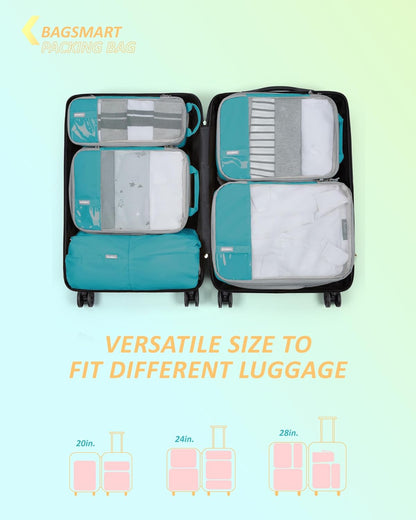 6 Set /4 Set/2 Set Compression Packing Cubes for Travel, Lightweight Luggage Organizer Bags, Durable Space Saver Bags Travel Essentials