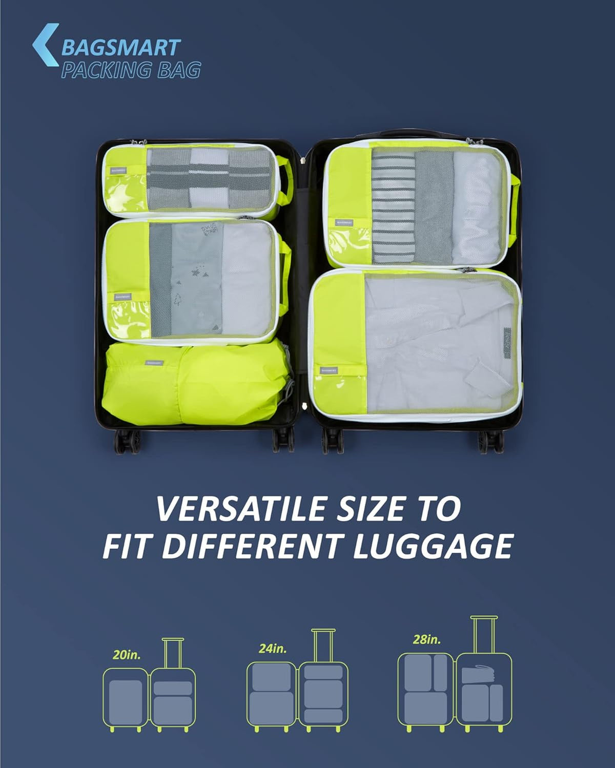6 Set /4 Set/2 Set Compression Packing Cubes for Travel, Lightweight Luggage Organizer Bags, Durable Space Saver Bags Travel Essentials