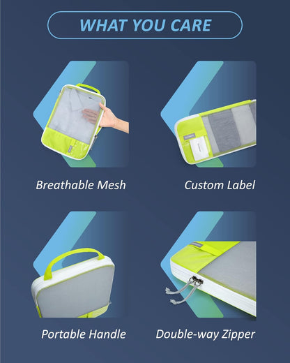 6 Set /4 Set/2 Set Compression Packing Cubes for Travel, Lightweight Luggage Organizer Bags, Durable Space Saver Bags Travel Essentials
