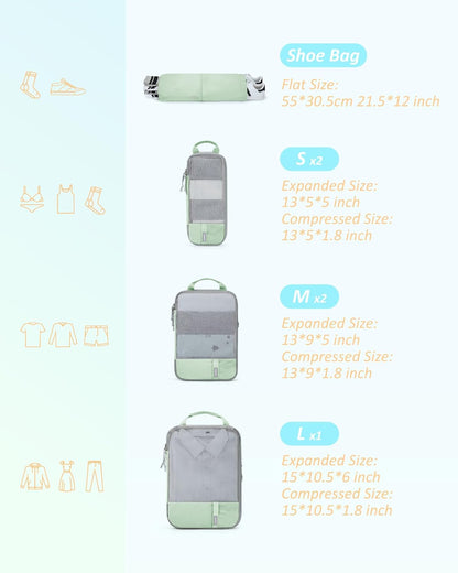 6 Set /4 Set/2 Set Compression Packing Cubes for Travel, Lightweight Luggage Organizer Bags, Durable Space Saver Bags Travel Essentials