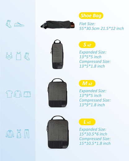 6 Set /4 Set/2 Set Compression Packing Cubes for Travel, Lightweight Luggage Organizer Bags, Durable Space Saver Bags Travel Essentials