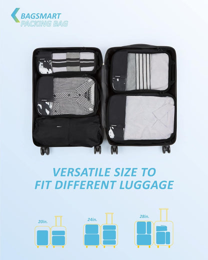 6 Set /4 Set/2 Set Compression Packing Cubes for Travel, Lightweight Luggage Organizer Bags, Durable Space Saver Bags Travel Essentials