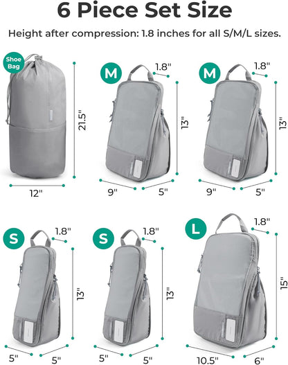6 Set /4 Set/2 Set Compression Packing Cubes for Travel, Lightweight Luggage Organizer Bags, Durable Space Saver Bags Travel Essentials