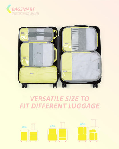 6 Set /4 Set/2 Set Compression Packing Cubes for Travel, Lightweight Luggage Organizer Bags, Durable Space Saver Bags Travel Essentials