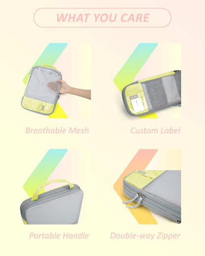 6 Set /4 Set/2 Set Compression Packing Cubes for Travel, Lightweight Luggage Organizer Bags, Durable Space Saver Bags Travel Essentials