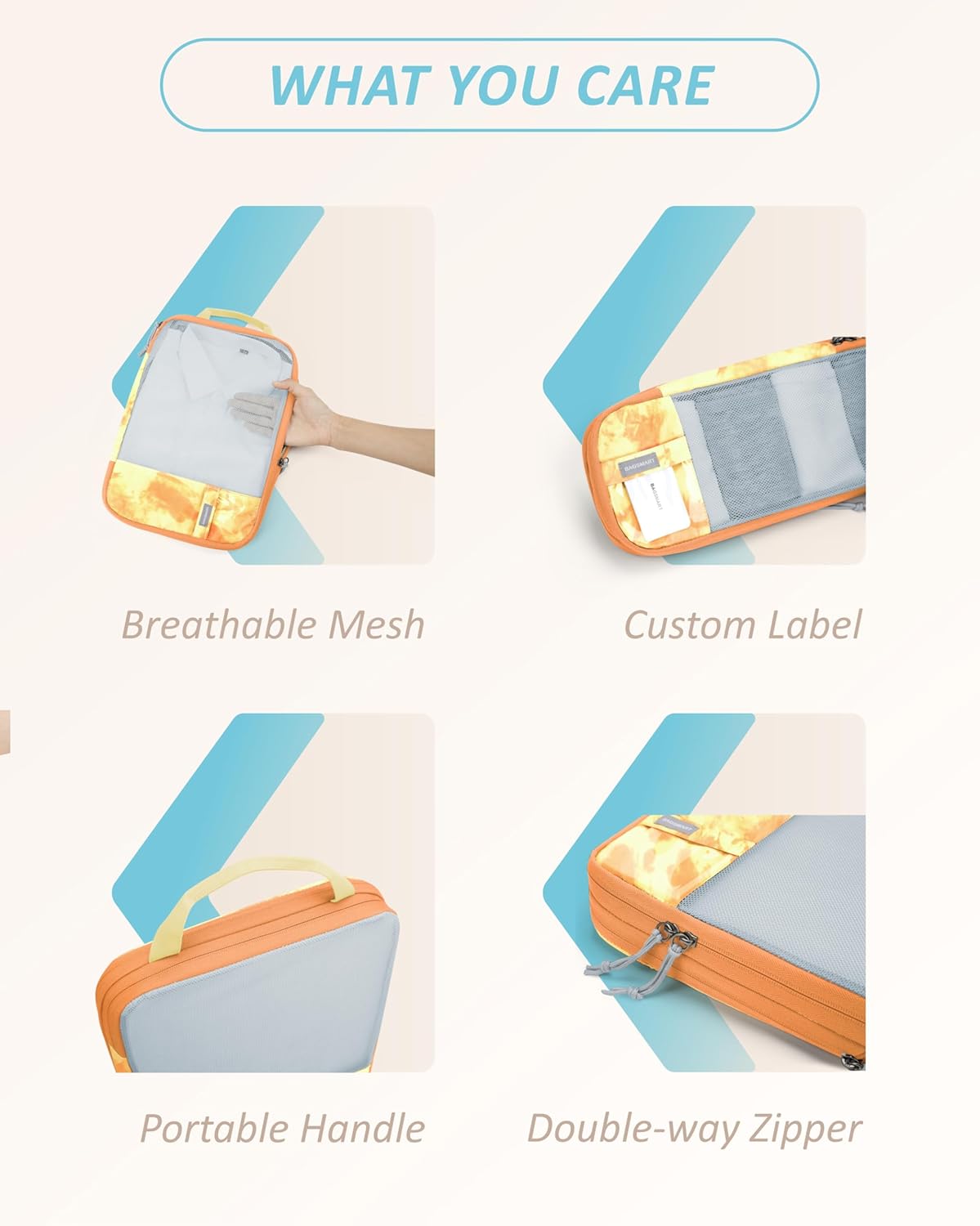 6 Set /4 Set/2 Set Compression Packing Cubes for Travel, Lightweight Luggage Organizer Bags, Durable Space Saver Bags Travel Essentials