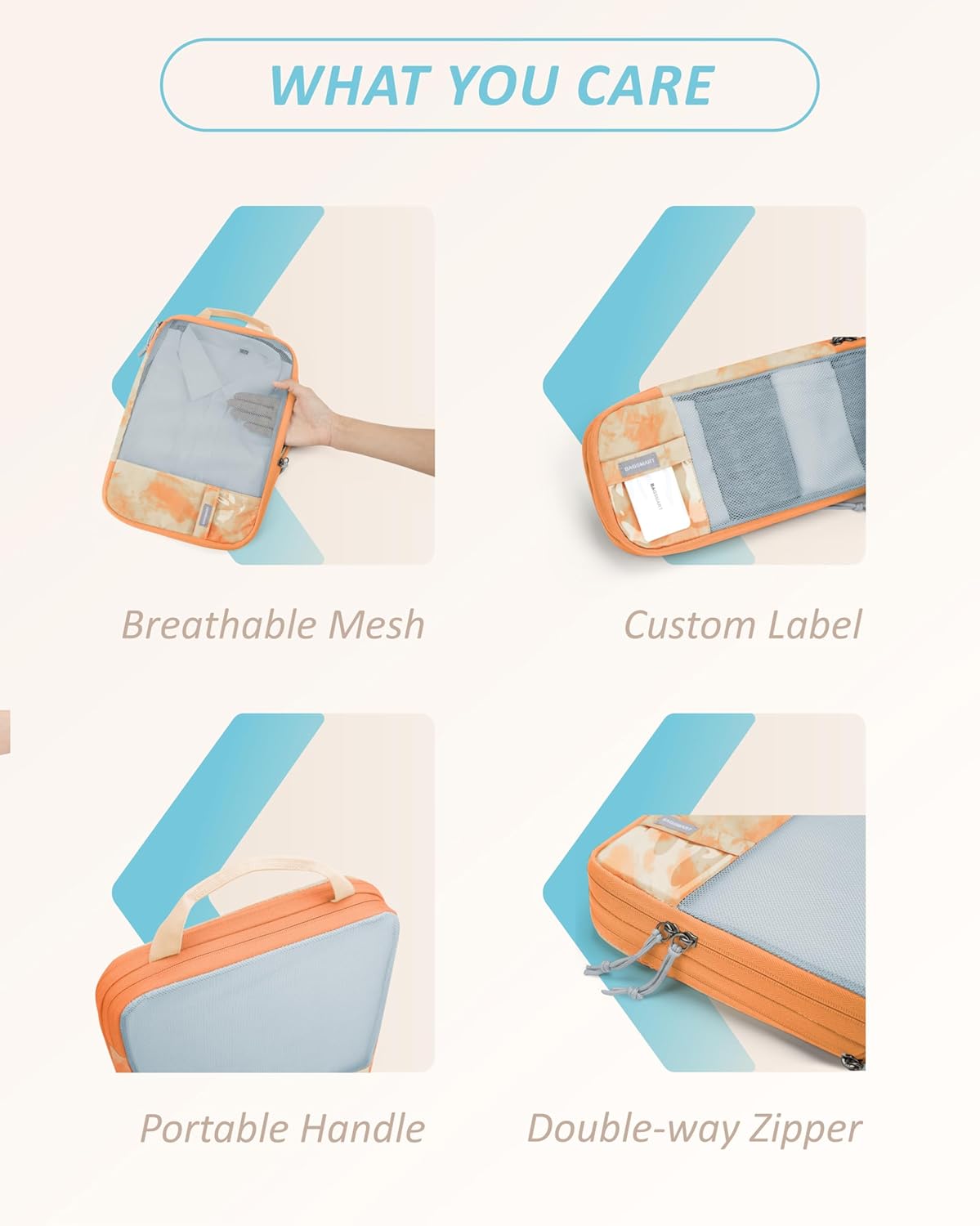 6 Set /4 Set/2 Set Compression Packing Cubes for Travel, Lightweight Luggage Organizer Bags, Durable Space Saver Bags Travel Essentials
