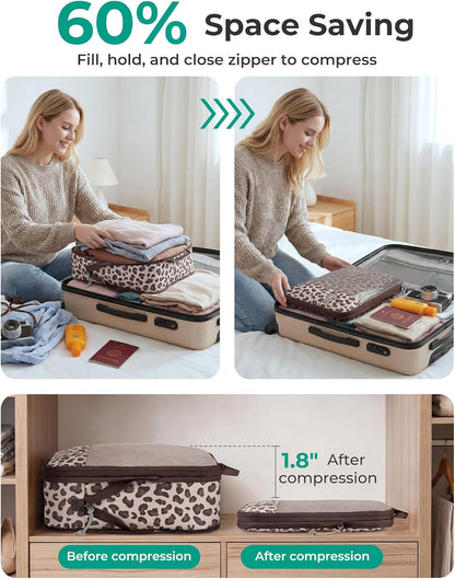 6 Set /4 Set/2 Set Compression Packing Cubes for Travel, Lightweight Luggage Organizer Bags, Durable Space Saver Bags Travel Essentials