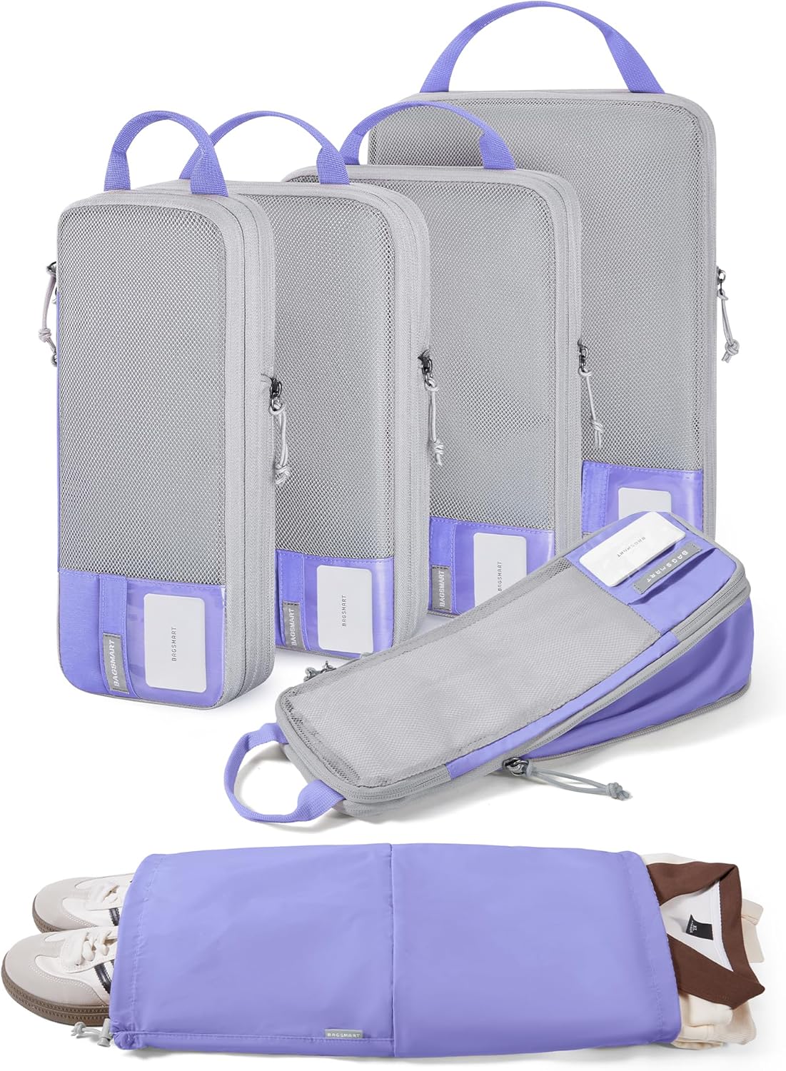 6 Set /4 Set/2 Set Compression Packing Cubes for Travel, Lightweight Luggage Organizer Bags, Durable Space Saver Bags Travel Essentials