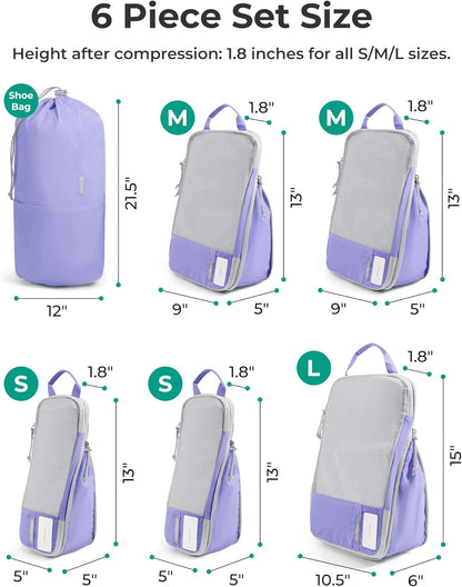 6 Set /4 Set/2 Set Compression Packing Cubes for Travel, Lightweight Luggage Organizer Bags, Durable Space Saver Bags Travel Essentials