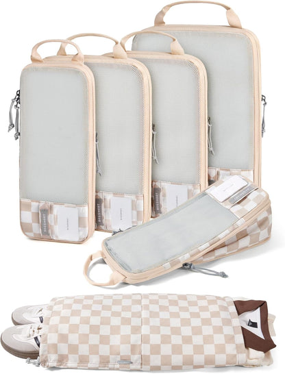 6 Set /4 Set/2 Set Compression Packing Cubes for Travel, Lightweight Luggage Organizer Bags, Durable Space Saver Bags Travel Essentials