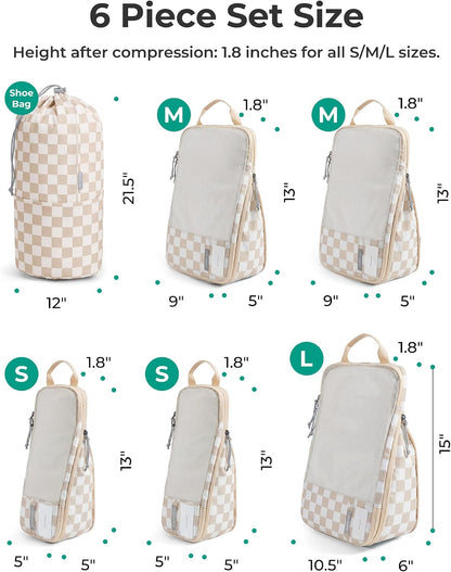 6 Set /4 Set/2 Set Compression Packing Cubes for Travel, Lightweight Luggage Organizer Bags, Durable Space Saver Bags Travel Essentials