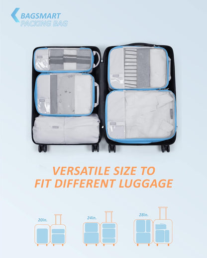 6 Set /4 Set/2 Set Compression Packing Cubes for Travel, Lightweight Luggage Organizer Bags, Durable Space Saver Bags Travel Essentials