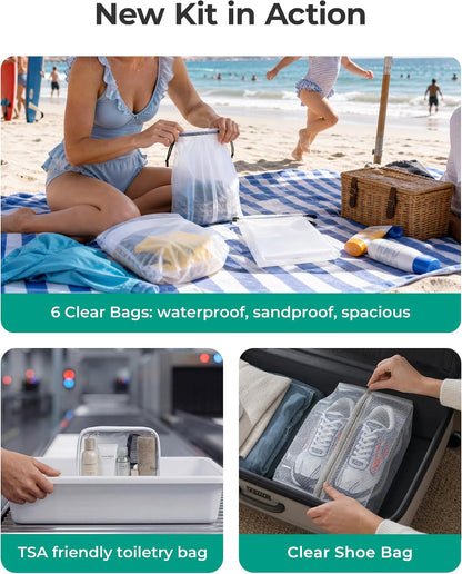 6 Set /4 Set/2 Set Compression Packing Cubes for Travel, Lightweight Luggage Organizer Bags, Durable Space Saver Bags Travel Essentials