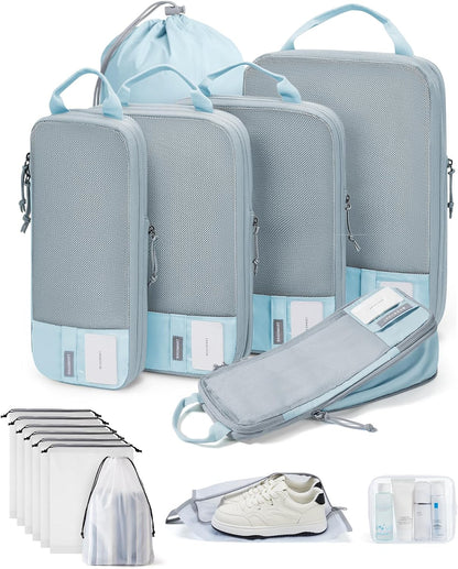 6 Set /4 Set/2 Set Compression Packing Cubes for Travel, Lightweight Luggage Organizer Bags, Durable Space Saver Bags Travel Essentials