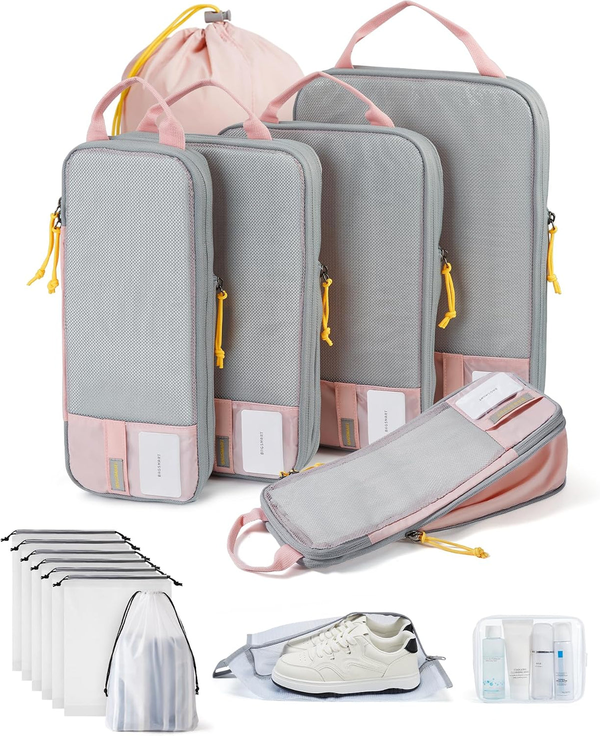 6 Set /4 Set/2 Set Compression Packing Cubes for Travel, Lightweight Luggage Organizer Bags, Durable Space Saver Bags Travel Essentials