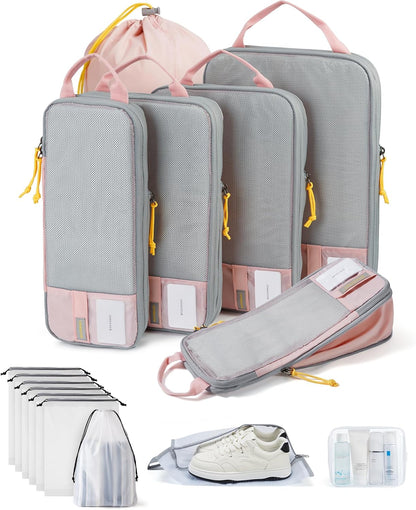 6 Set /4 Set/2 Set Compression Packing Cubes for Travel, Lightweight Luggage Organizer Bags, Durable Space Saver Bags Travel Essentials