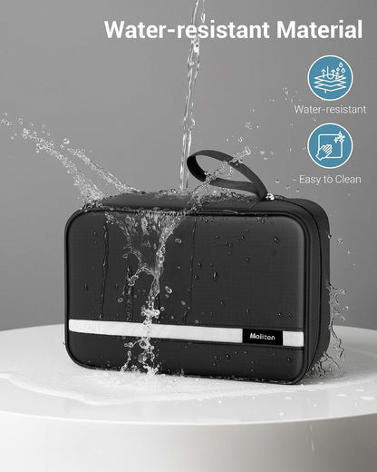 Toiletry Bag for Men & Women Travel Toiletry Bag Hanging Toiletry Bag Hygiene Bag with 4 Compartments Waterproof Bathroom Shower Bag for Traveling(Black)