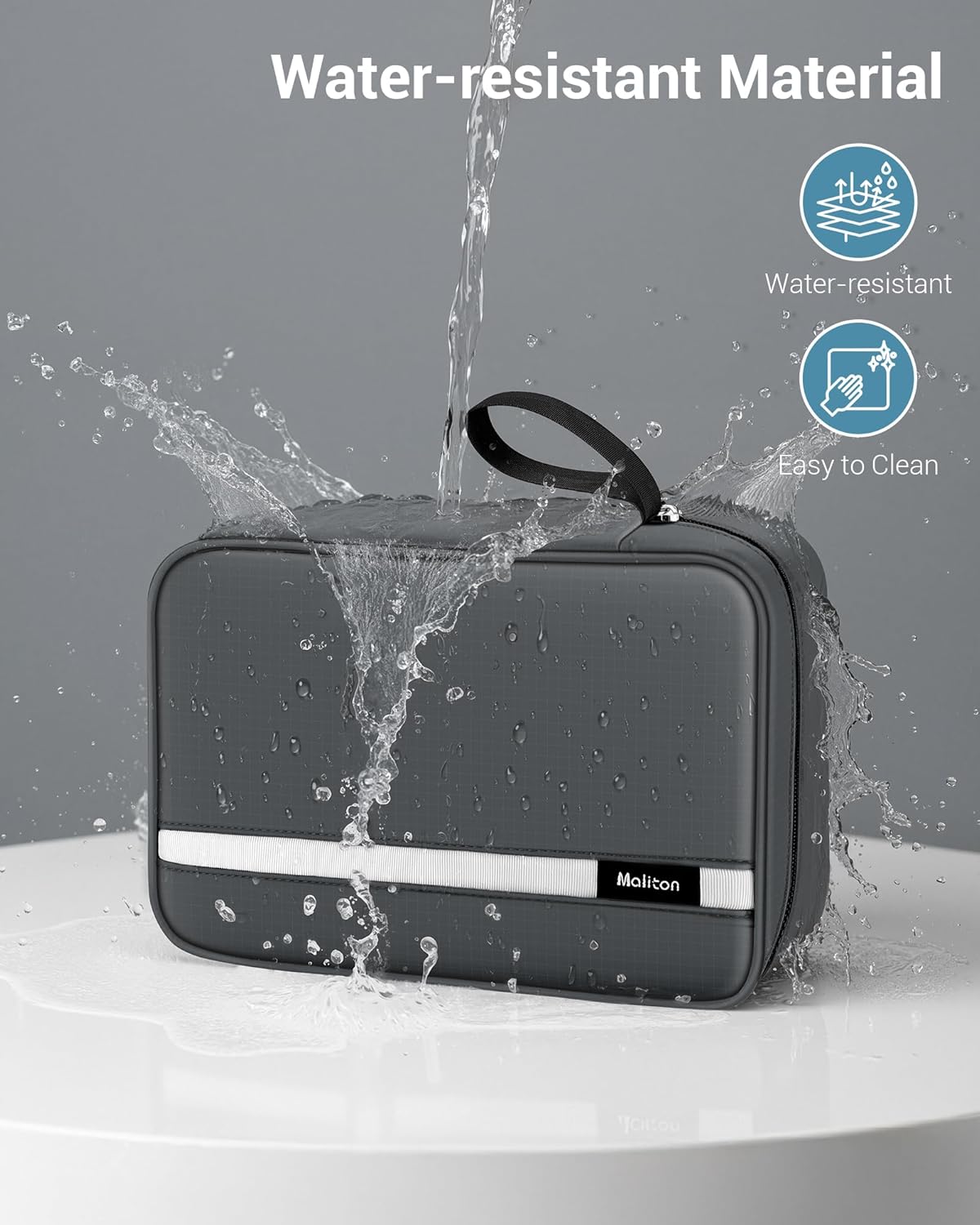 Toiletry Bag for Men & Women Travel Toiletry Bag Hanging Toiletry Bag Hygiene Bag with 4 Compartments Waterproof Bathroom Shower Bag for Traveling(Black)