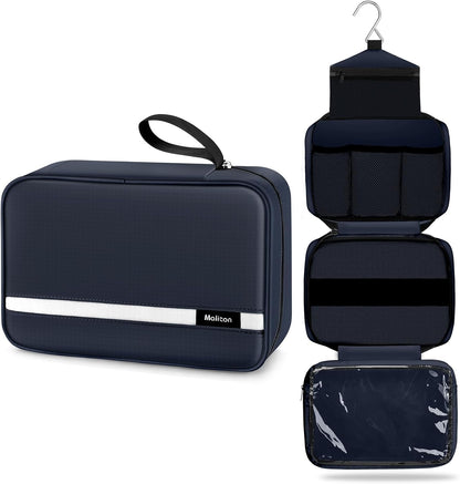 Toiletry Bag for Men & Women Travel Toiletry Bag Hanging Toiletry Bag Hygiene Bag with 4 Compartments Waterproof Bathroom Shower Bag for Traveling(Black)