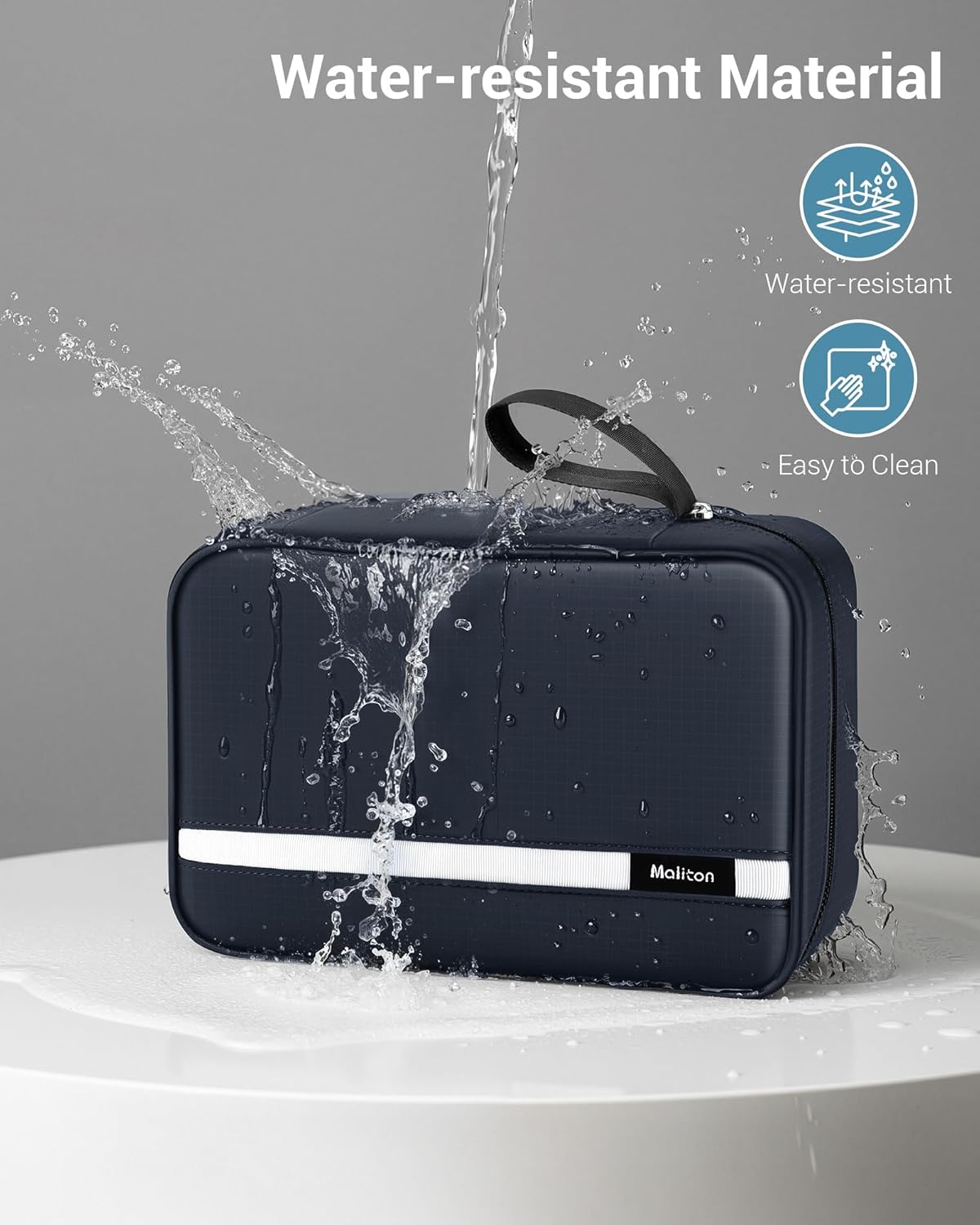 Toiletry Bag for Men & Women Travel Toiletry Bag Hanging Toiletry Bag Hygiene Bag with 4 Compartments Waterproof Bathroom Shower Bag for Traveling(Black)