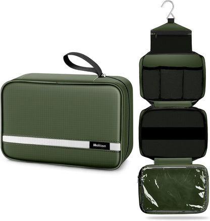 Toiletry Bag for Men & Women Travel Toiletry Bag Hanging Toiletry Bag Hygiene Bag with 4 Compartments Waterproof Bathroom Shower Bag for Traveling(Black)